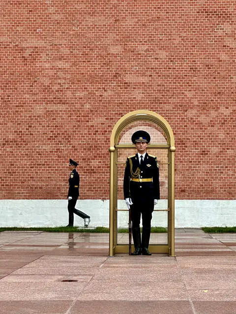 Guards beside the Kremlin wall, Russia