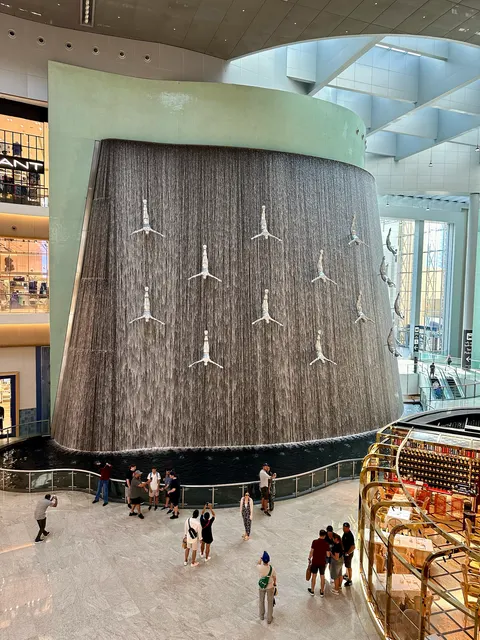 An indoor waterfall in Dubai, United Arab Emirates