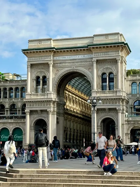The entrance to Milan’s Galleria, Italy