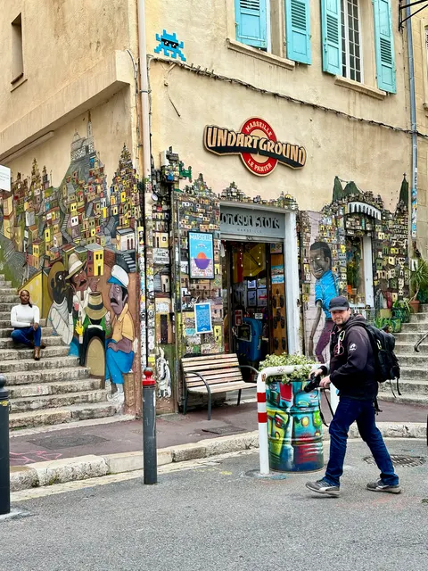 An art-filled street corner, France