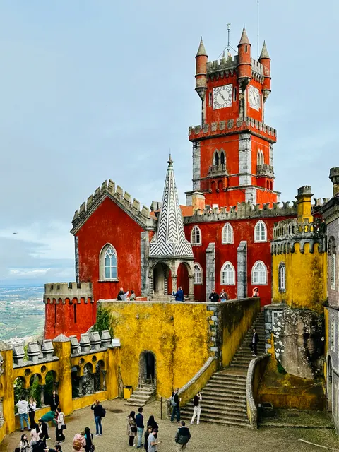 The colorful towers of Pena Palace, Portugal