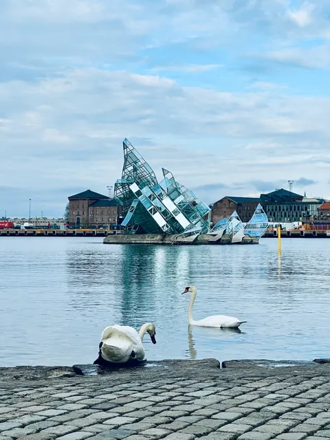 A floating sculpture near the waterfront, Norway
