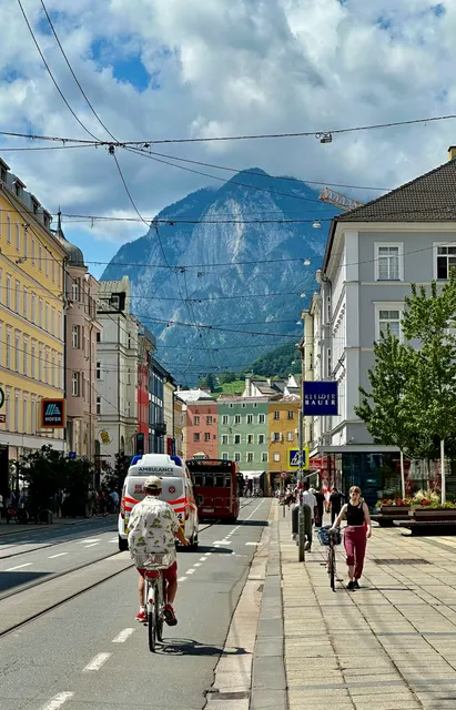 A street leading toward the Alps, Austria