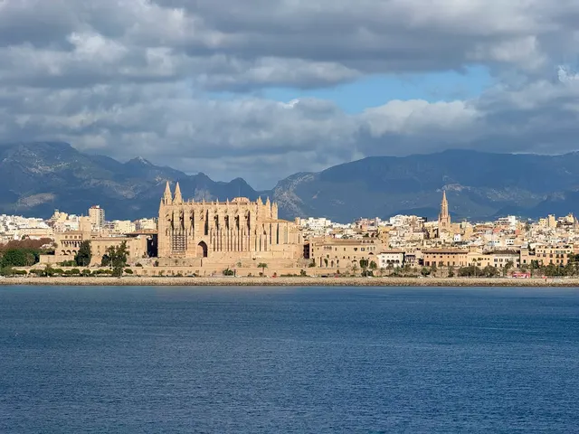 Palma’s waterfront and cathedral, Spain