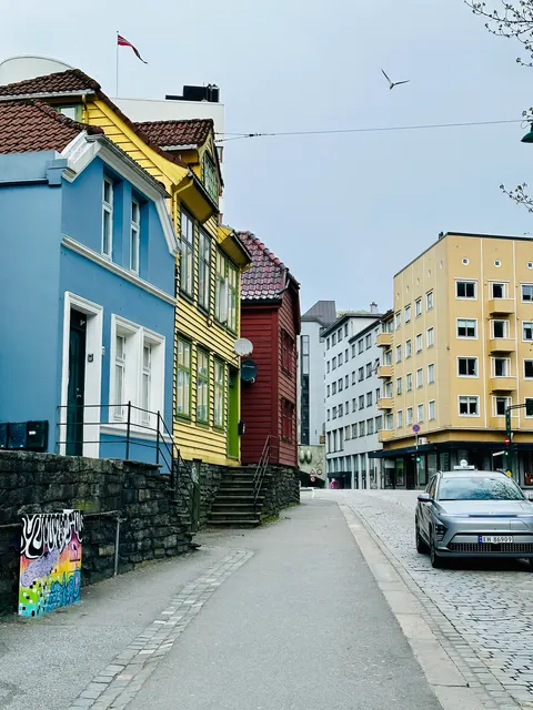 A quiet street in Bergen, Norway