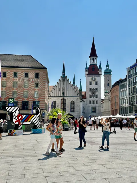 A church facing a busy city square, Germany