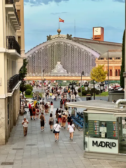 A market entrance on a lively street, Spain