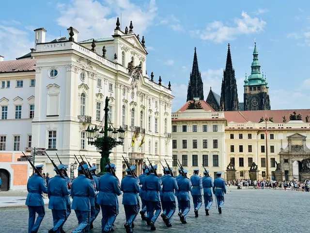 Guards in front of Prague Castle, Czech Republic