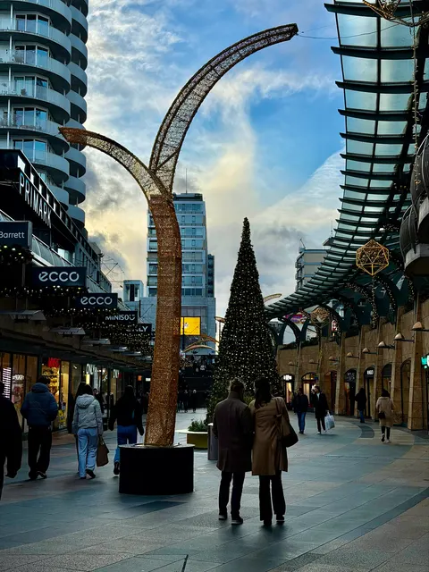 A curved shopping arcade, Netherlands