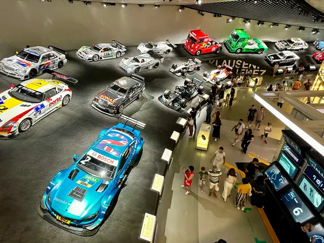 Racing cars displayed in a museum, Germany