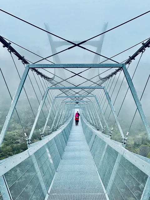 A glass walkway above a deep drop, Portugal