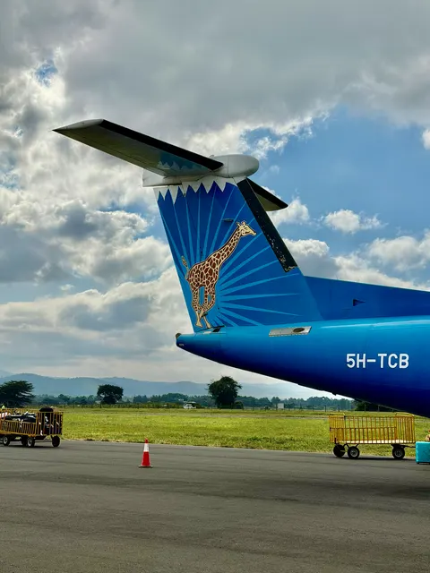 A small aircraft on an airstrip, Tanzania