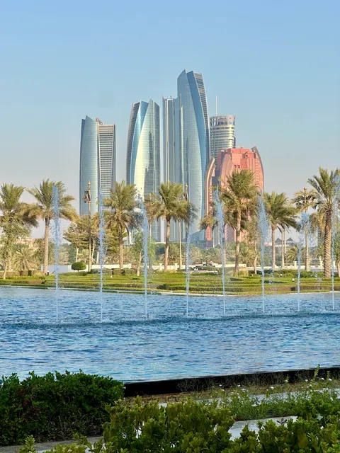 A fountain beside the waterfront, United Arab Emirates