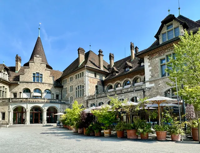 A historic courtyard in Lausanne, Switzerland