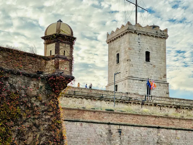 Stone towers along a city wall, Spain