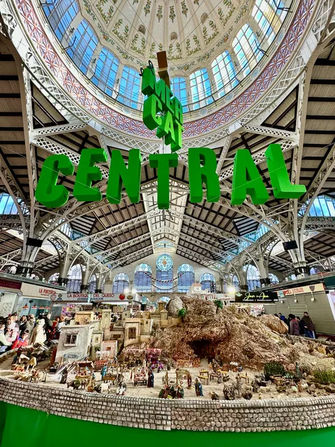 The glass-roofed Central Market, Spain