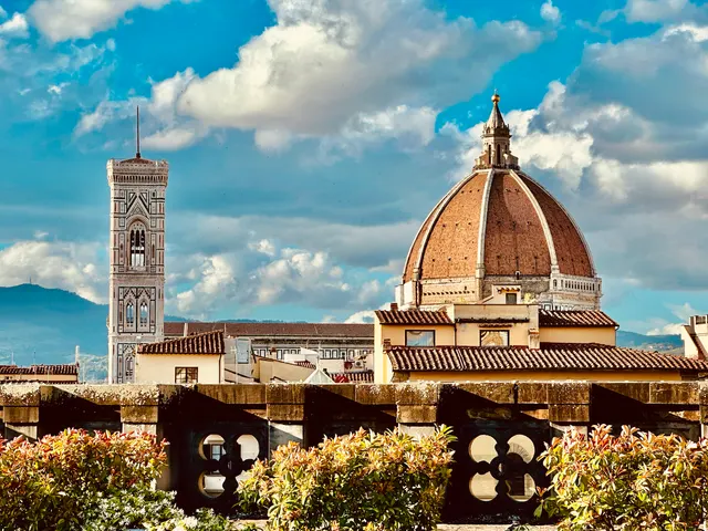 Florence Cathedral above the rooftops, Italy