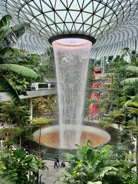 The indoor waterfall at Jewel Changi, Singapore