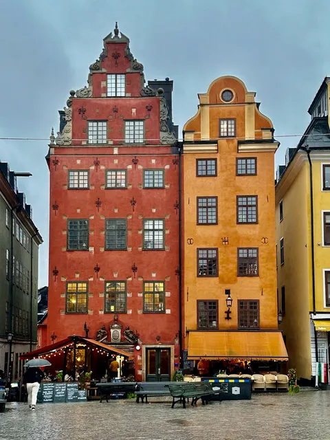 Colorful facades in Stockholm’s old town, Sweden