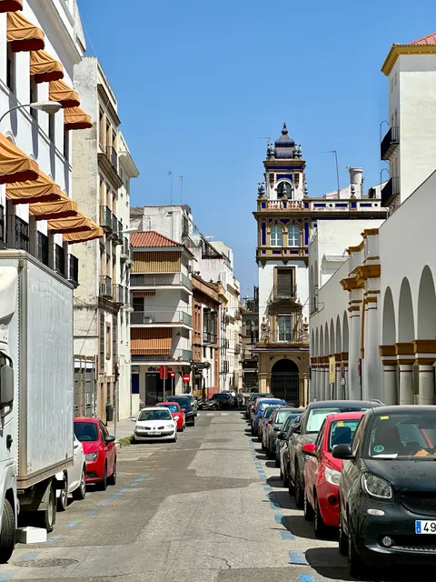 A narrow street in Seville, Spain