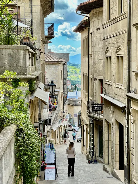 A narrow stone street in San Marino, San Marino
