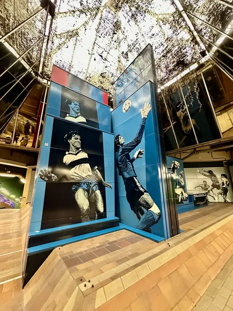 A museum display beneath a glass roof, France