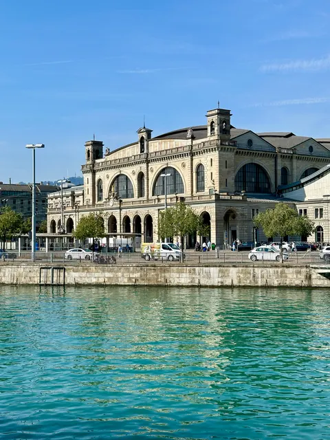 A waterfront building beside Lake Geneva, Switzerland