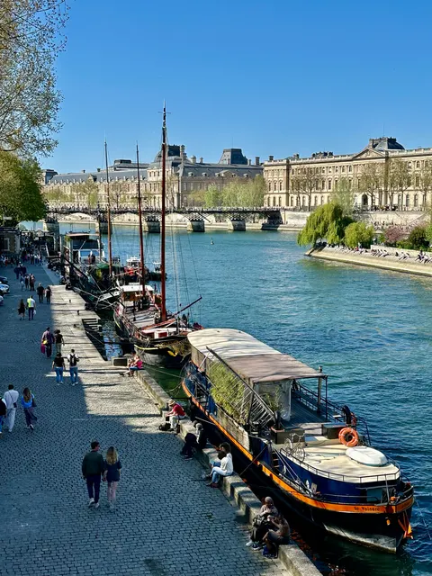Boats along the Seine, France