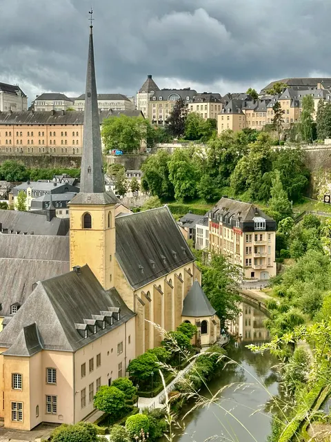 Church spires above a green valley, Luxembourg