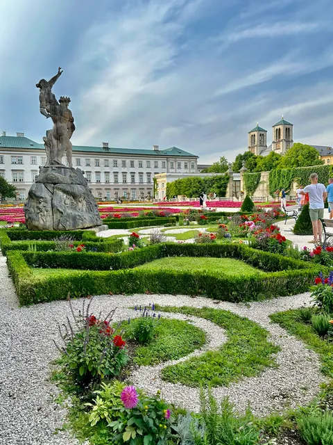 Statues overlooking the garden, Austria