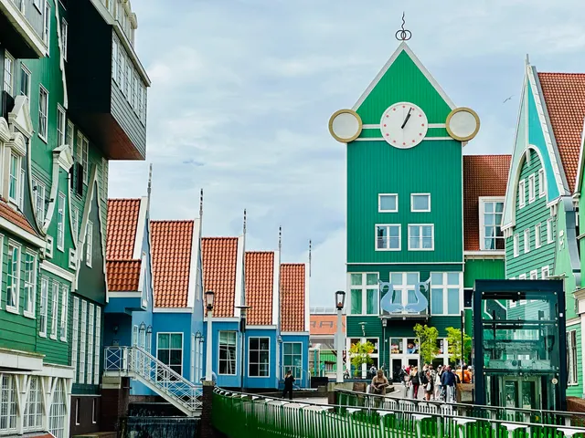 Stacked green facades in Zaandam, Netherlands