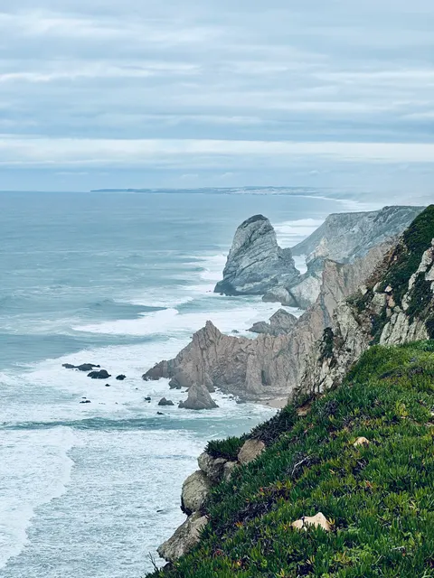 Atlantic waves below rugged cliffs, Portugal