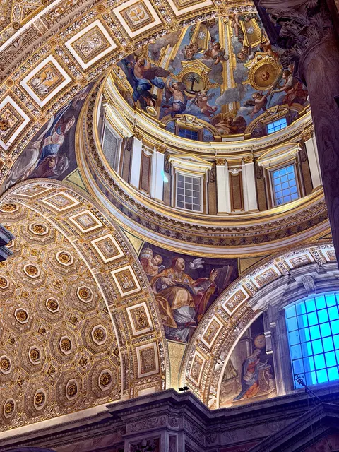 Painted vaults inside St Peter’s Basilica, Vatican City