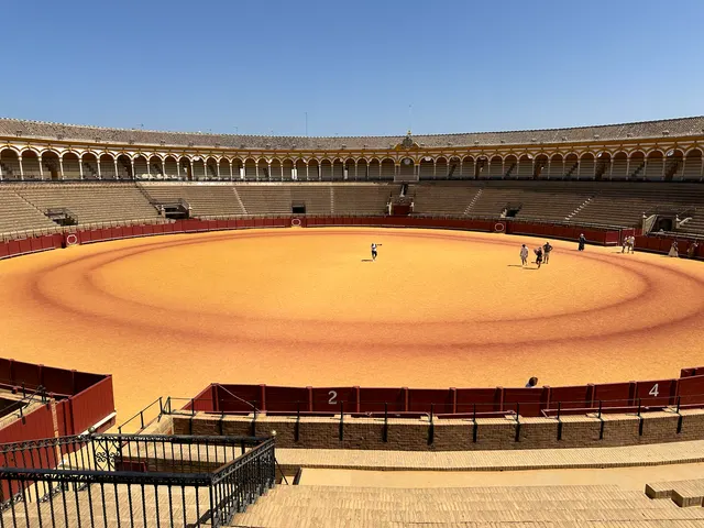 A sunlit bullring, Spain