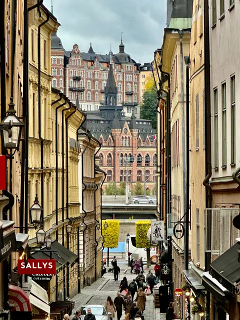 A narrow lane between historic buildings, Sweden