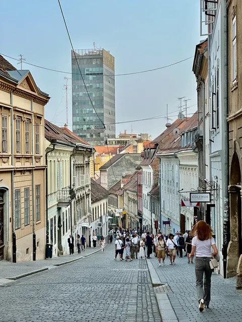 A hillside street in Zagreb, Croatia