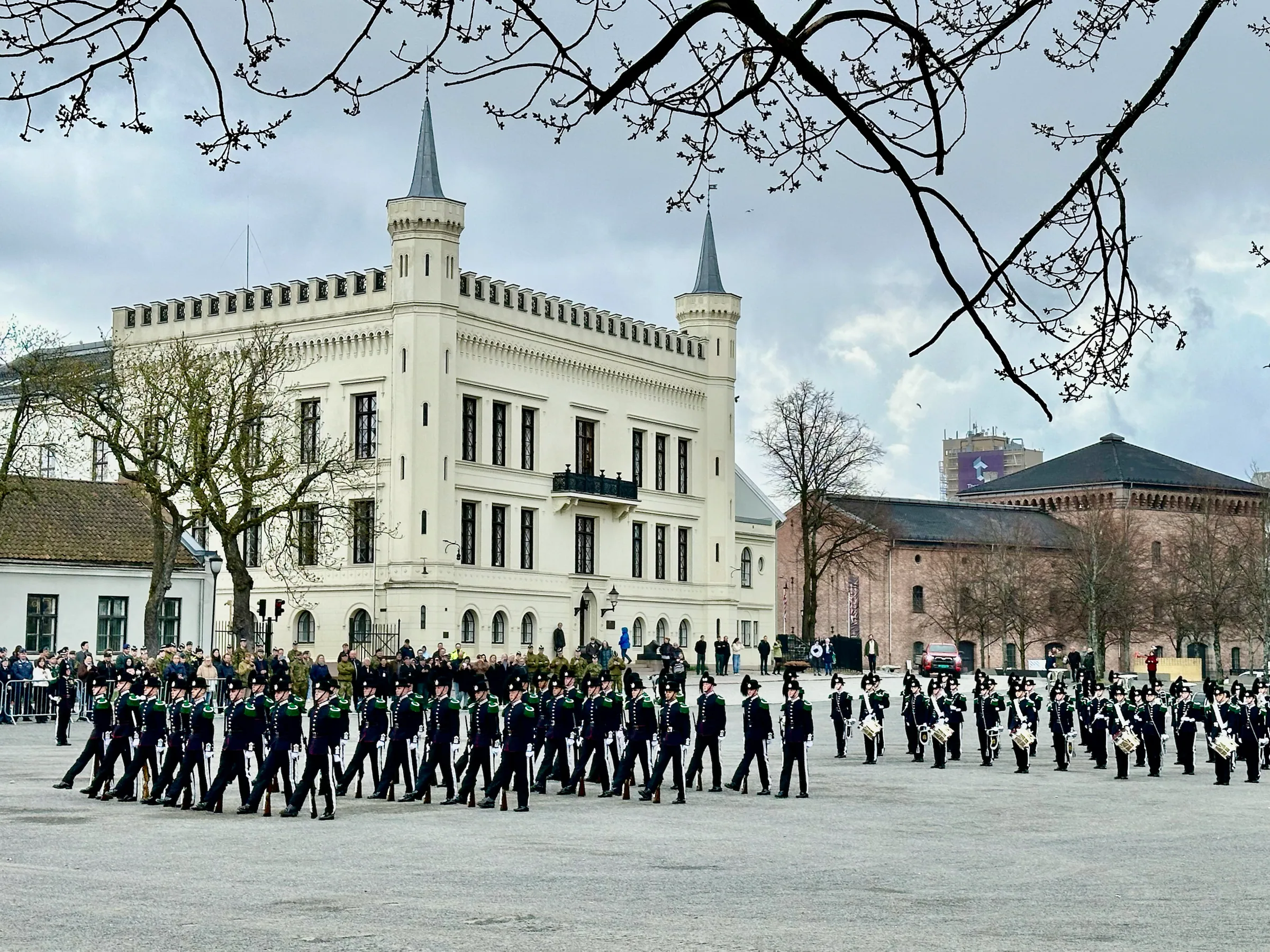 A parade outside a civic building, Norway