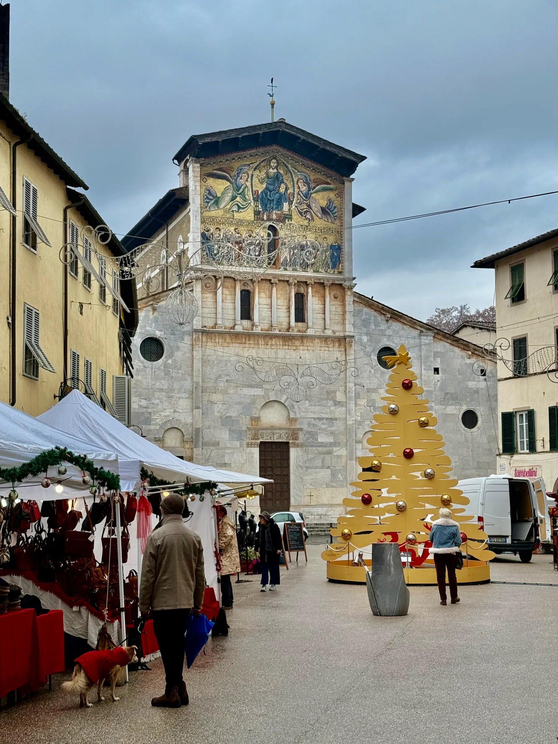 Stone buildings around a small square, Italy