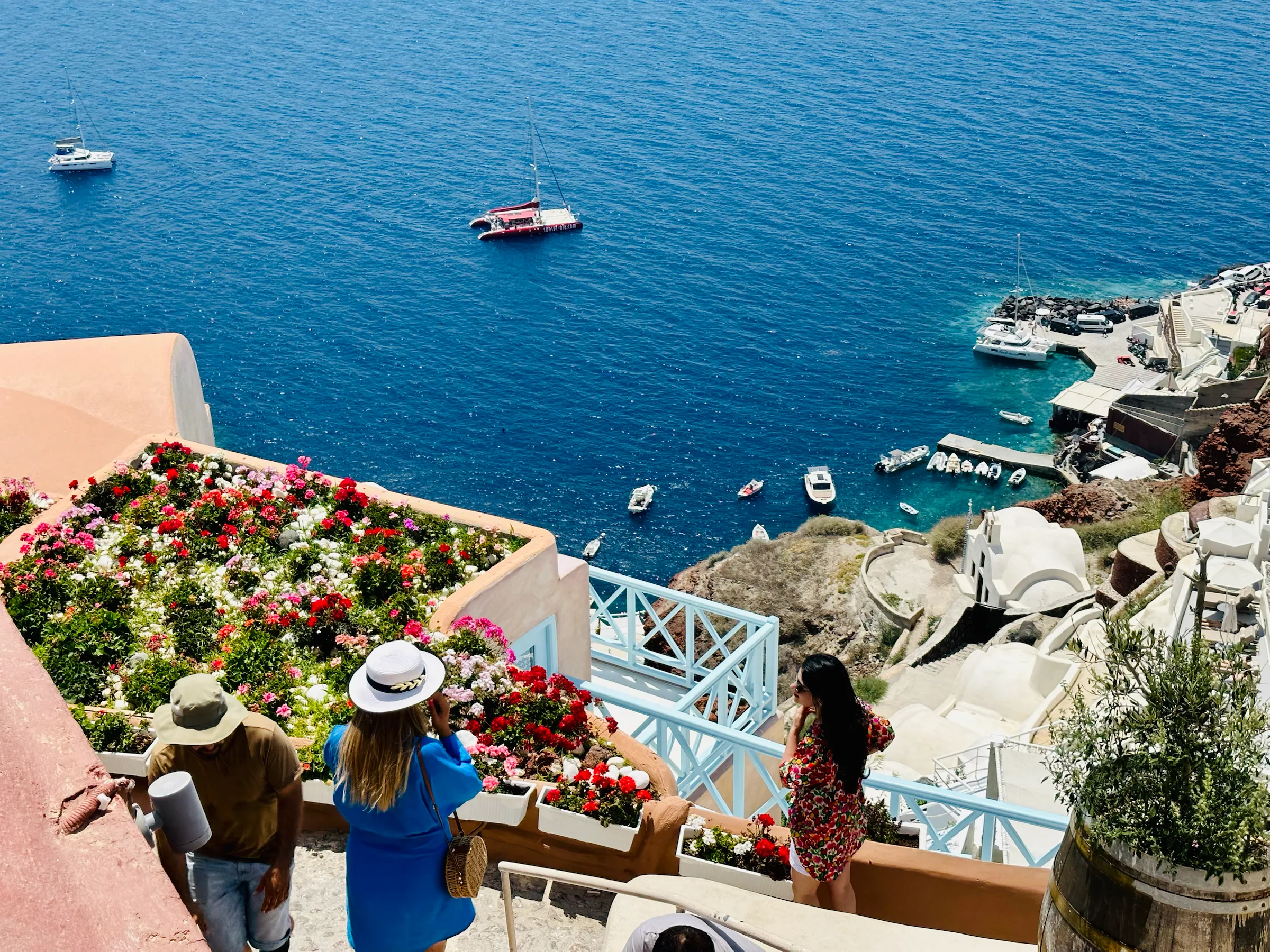 A terrace above the blue sea, Greece