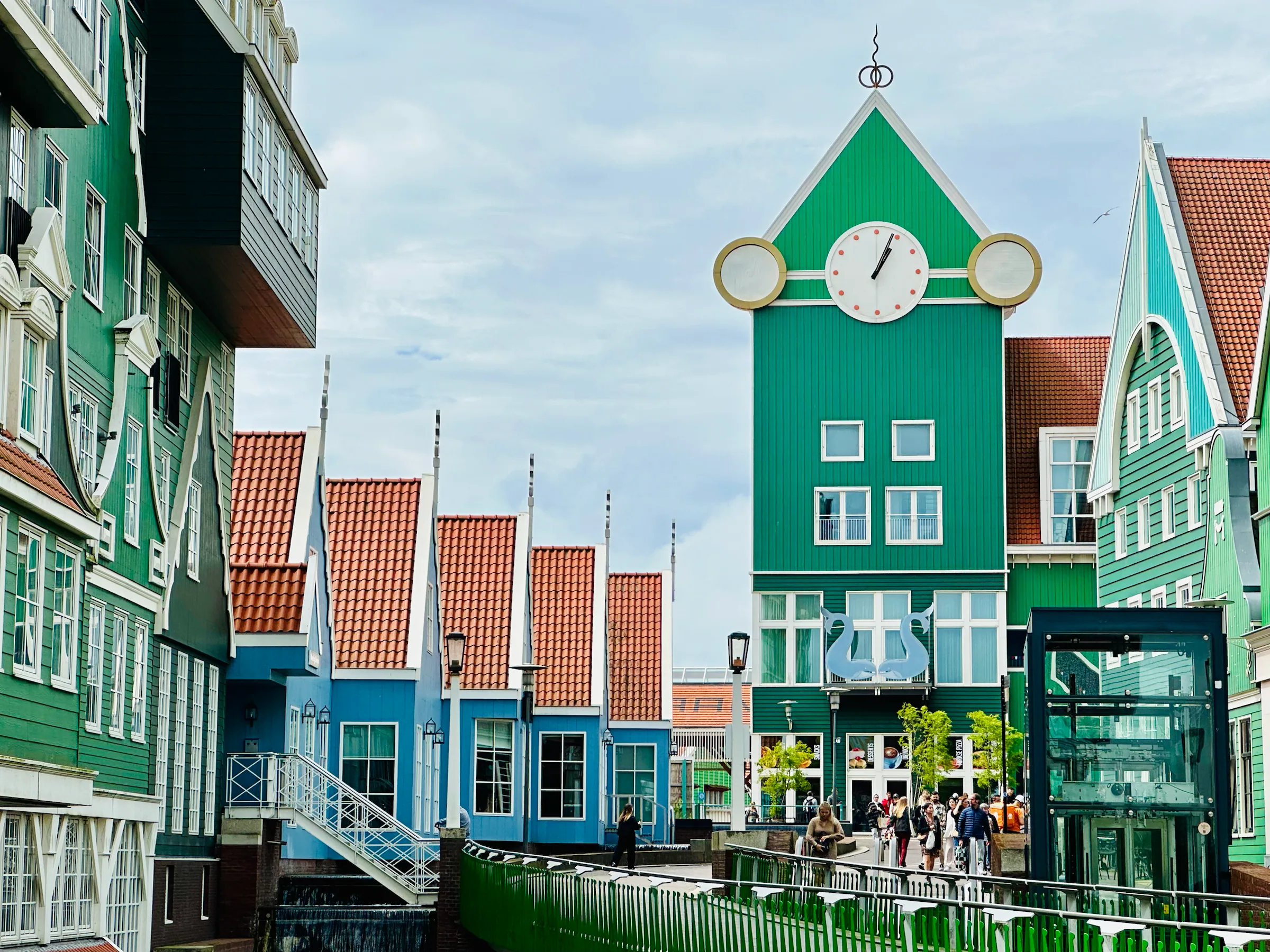 Stacked green facades in Zaandam, Netherlands