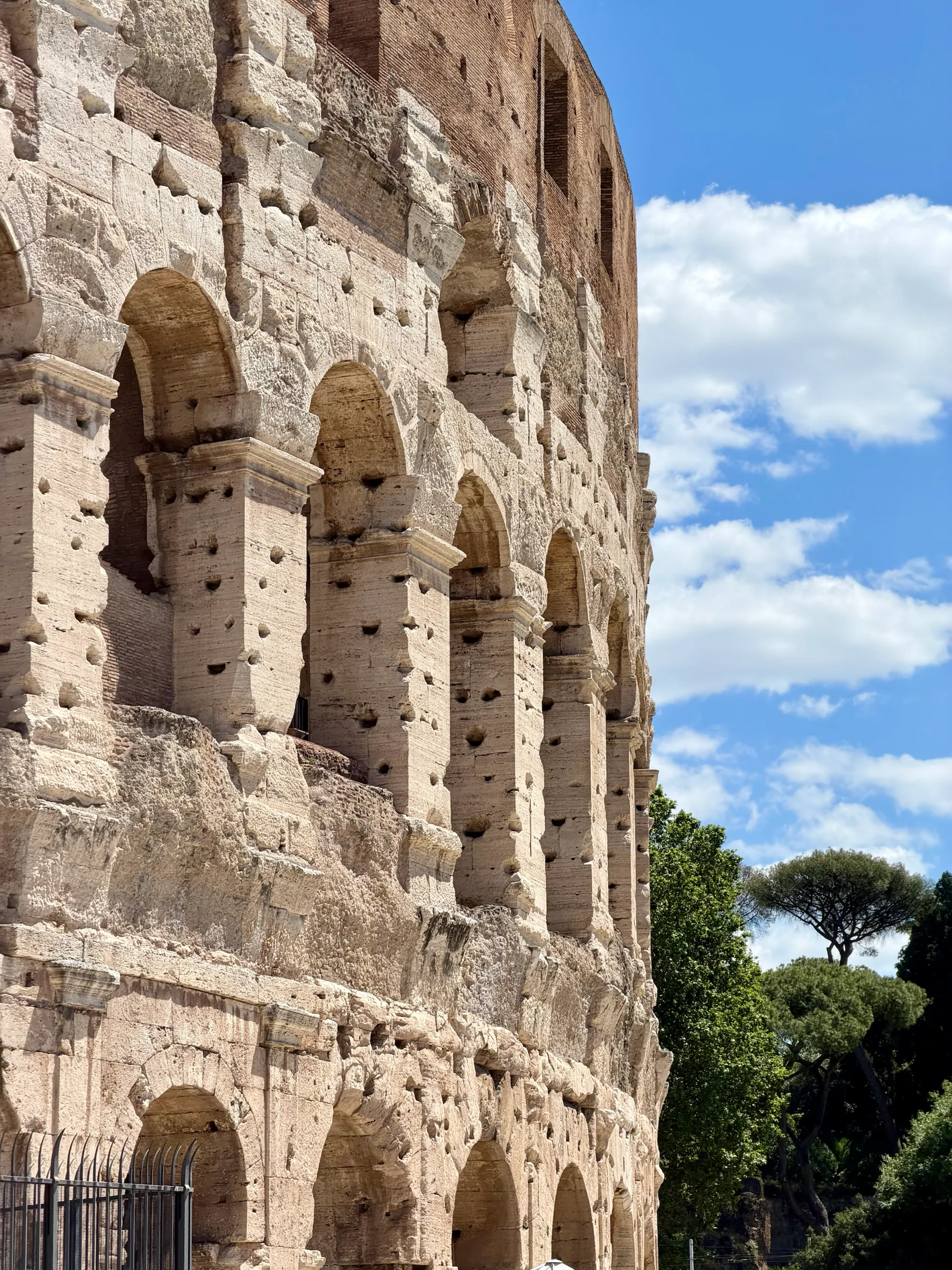 The outer walls of the Colosseum, Italy